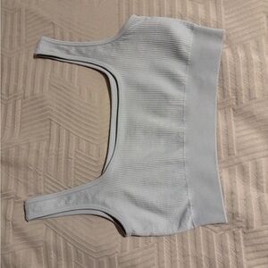 Amazon Women's Ribbed Crop Top - Light Gray